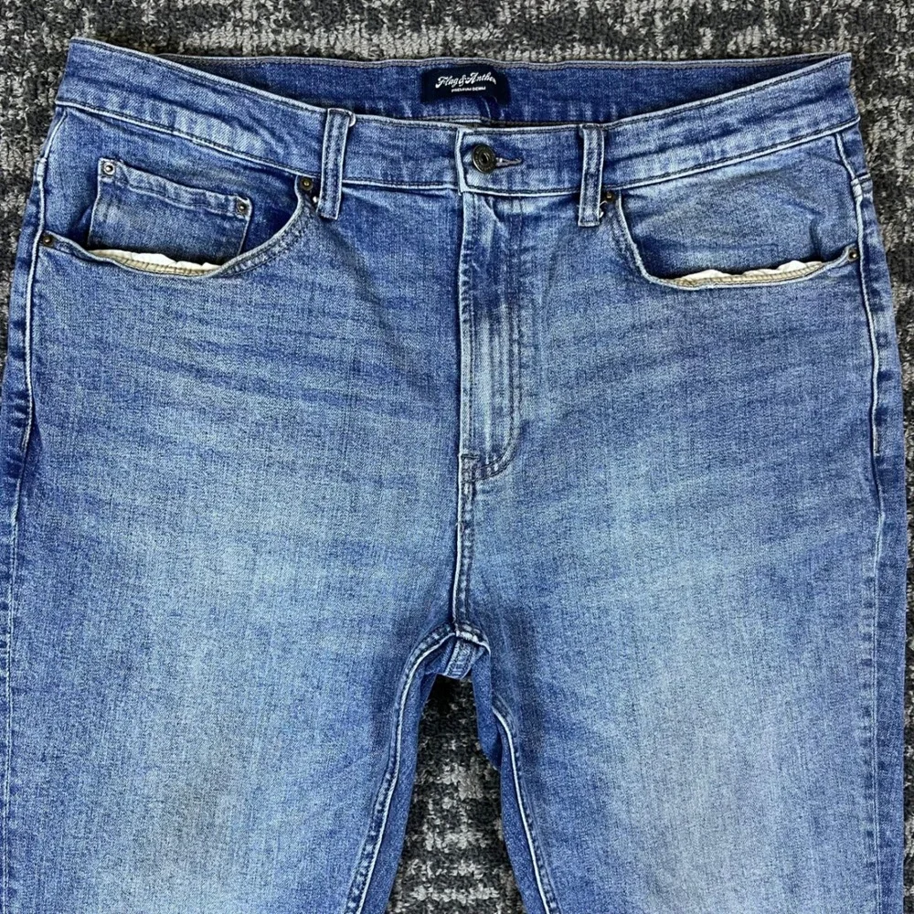 Flag & Anthem Jeans Mens 38x30 Oakland Slim Blue Medium Wash Stretch FA20DN434E